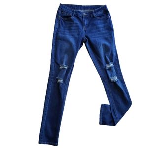 U. W. J. (sold through Fashion Nova) Distressed Dark Blue Jeans Size 13